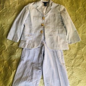 Ralph Lauren Seersucker Suit Boys Size 5.